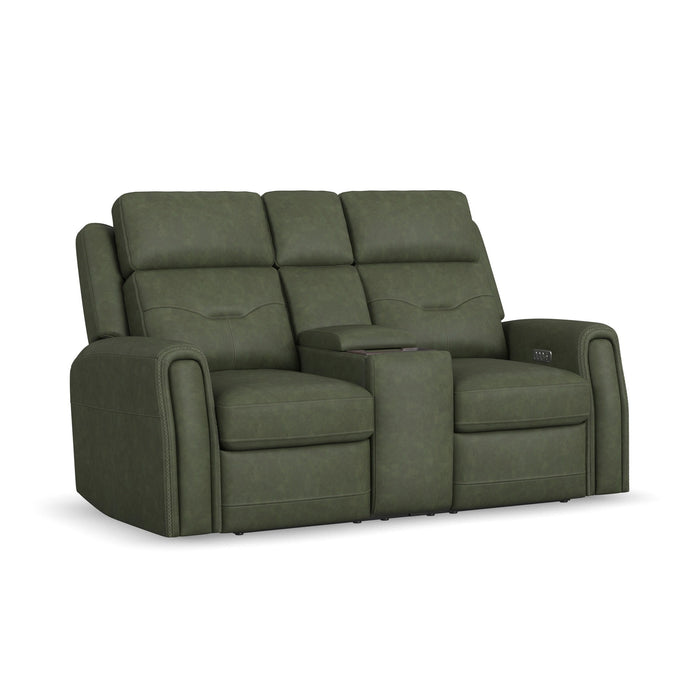 Felix - Power Reclining Loveseat With Console, Power Headrest, Lumbar, Heat & Massage
