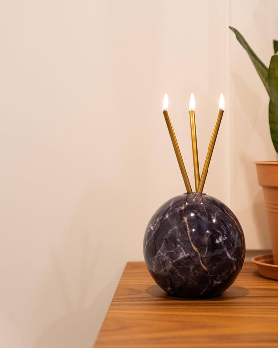Neva Vase, Charcoal Marble Candle Holder [x6 Vases]