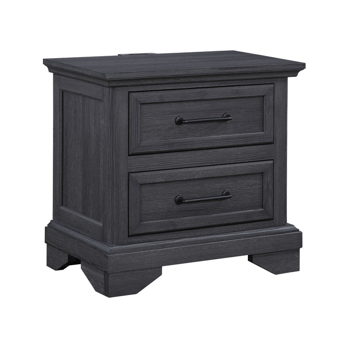 Colville - 2-Drawer Nightstand With USB Charging Port - Charcoal