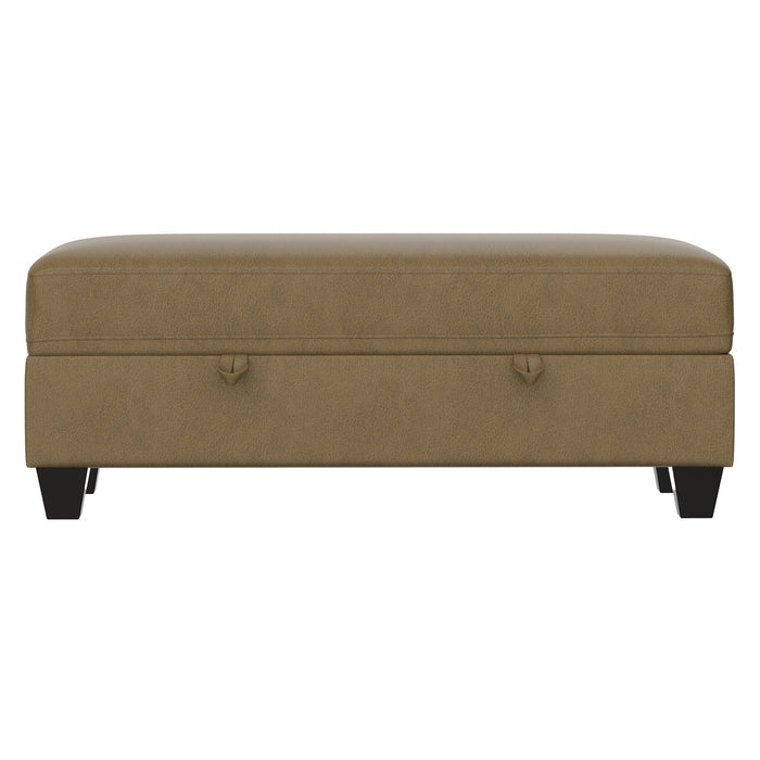 Dawson - Storage Ottoman With Solid Wood Legs - Mocha