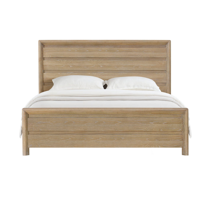Pacific Grove - Queen Panel Bed With Solid Wood And Oak Veneer - Sand Dune