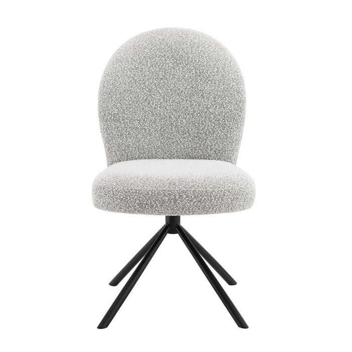 Lawton - Side Chair With Swivel Set of 2) - Gray Boucle & Black
