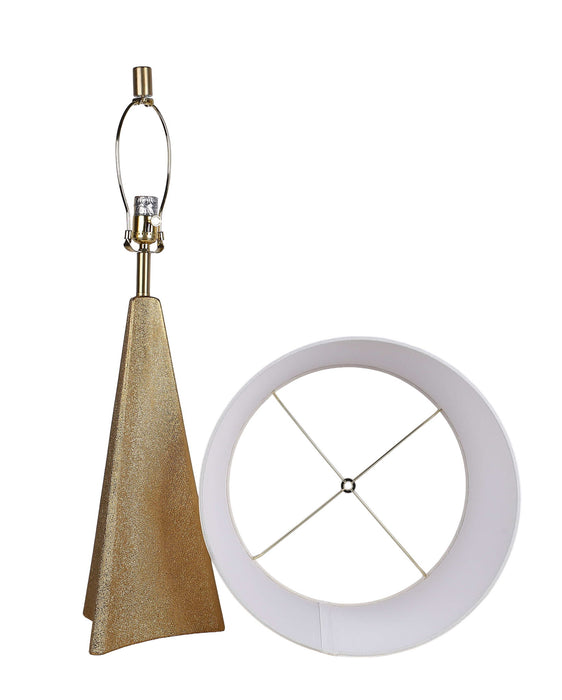 "Golden Apex" Ceramic Table Lamp (Set of 2) - Electroplated Gold