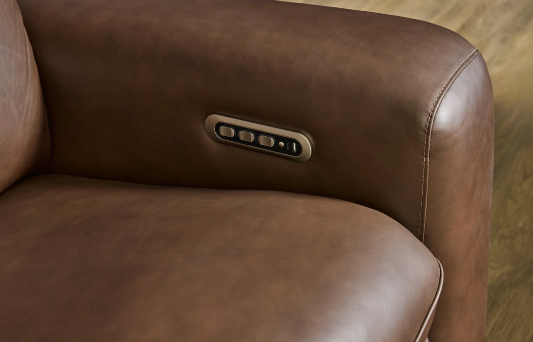 Sense Leather Power Reclining Loveseat with Console, Power Headrest, Lumbar & Pulse