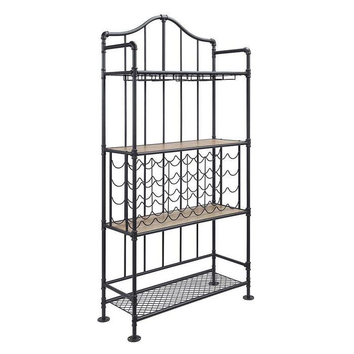 Edina - Wine Rack - Oak & Sandy Black