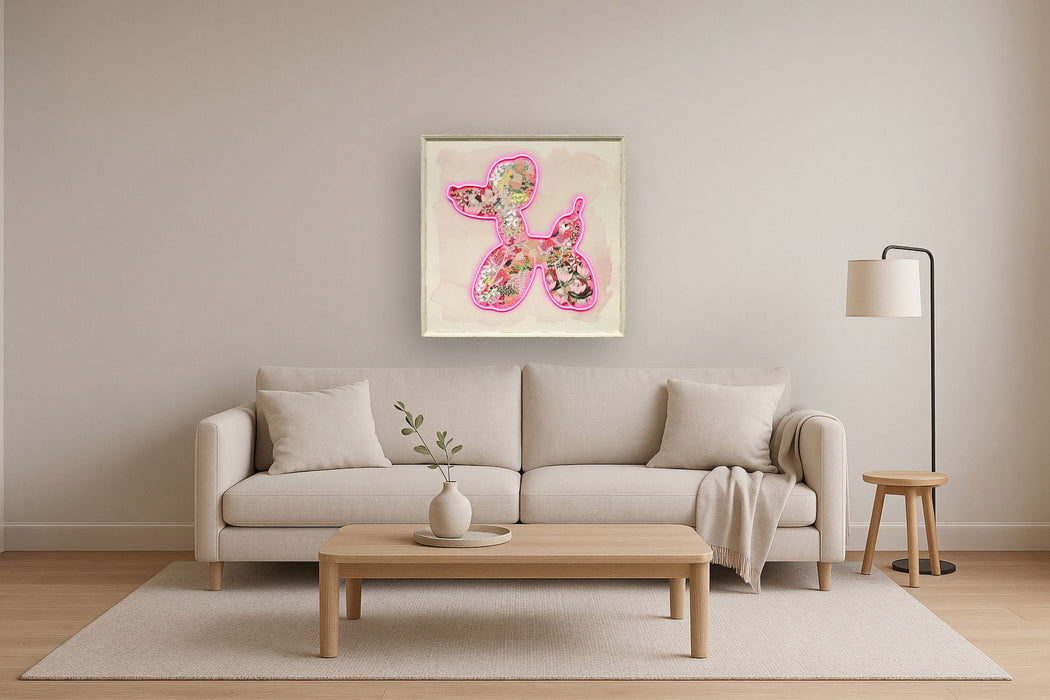Blossom Glow Silhouette - 33" x 33" Framed Wall Art - Pink