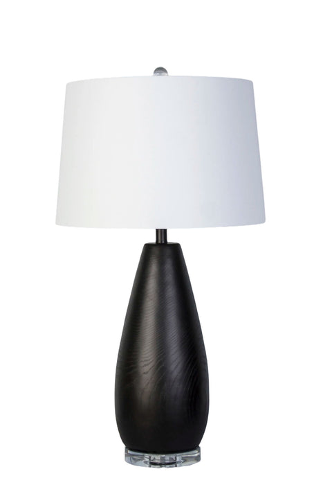 Obsidian Drift Concrete & Crystal Table Lamp (Set of 2) - Black Grain Concrete / Clear Crystal