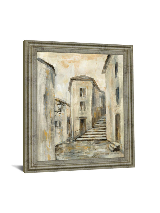 Golden Alleyway - 28" x 34" Framed Wall Art - Beige