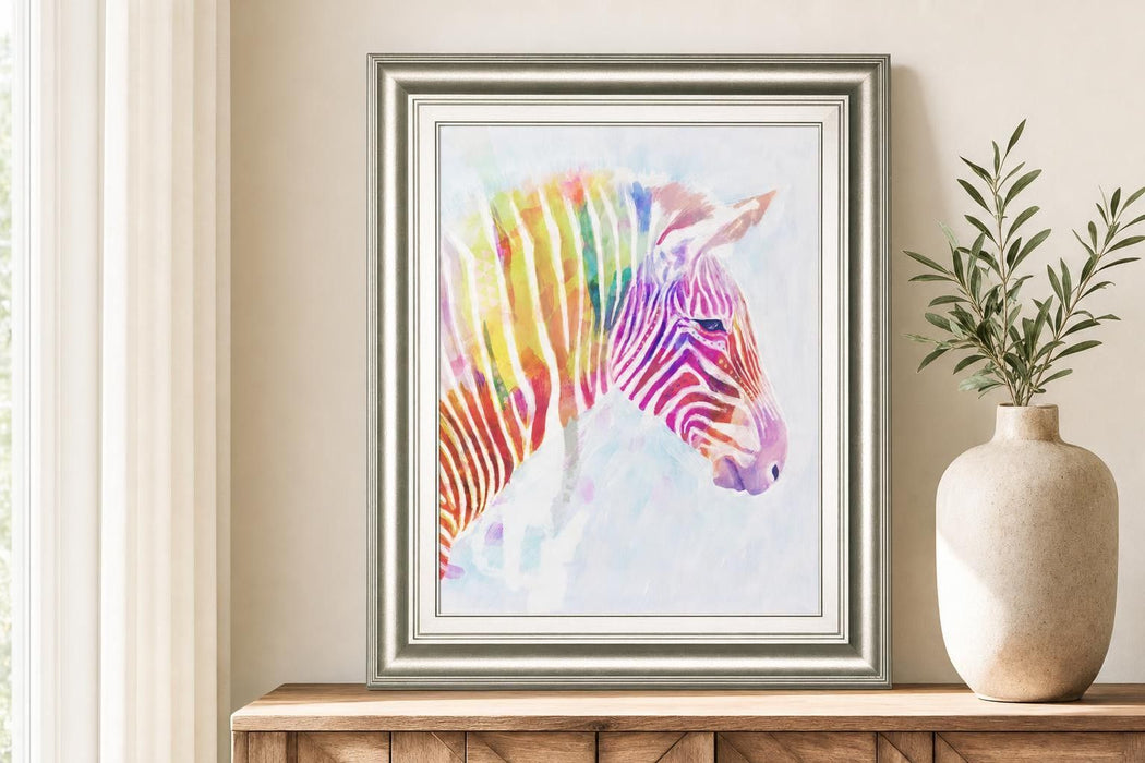 22x26 Fluorescent Zebra II By Victoria Borges - Purple