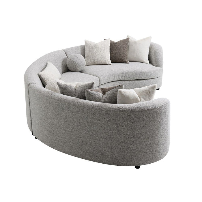 Ivria - Sectional Sofa With 9 Pillows - Gray Boucle