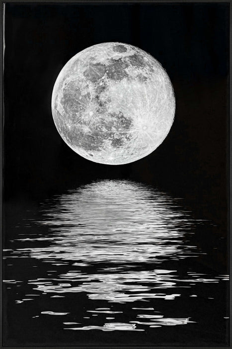 Moonlit Resonance - 32 X 48 - High Gloss Canvas In Frame - Black