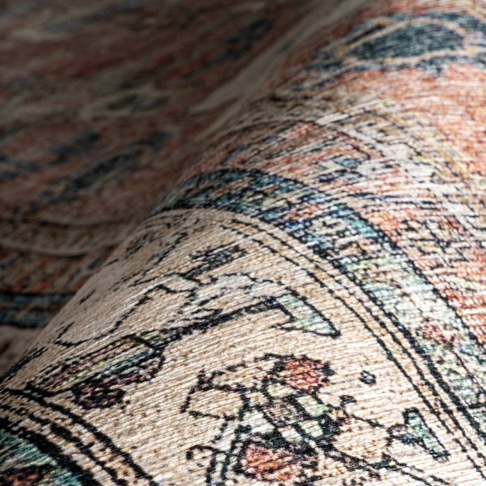 SplashGuard Machine Washable Area Rug: Light Rust / Rectangle / 5' x 8'