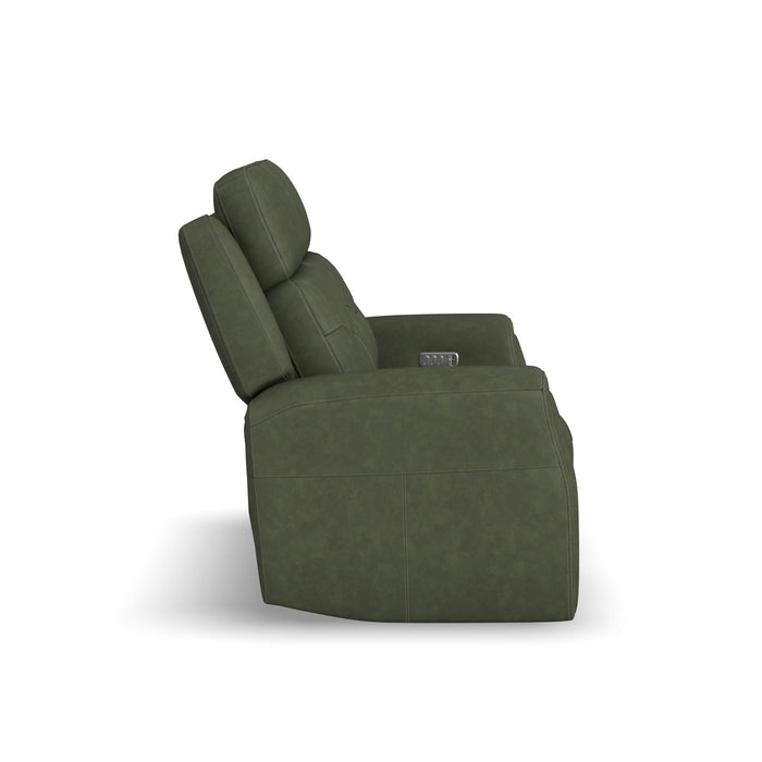 Felix - Power Reclining Loveseat With Console, Power Headrest, Lumbar, Heat & Massage