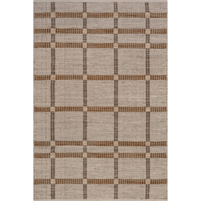 Annie Plaid Wool and Cotton Area Rug: Ivory / Rectangle / 9' x 12'