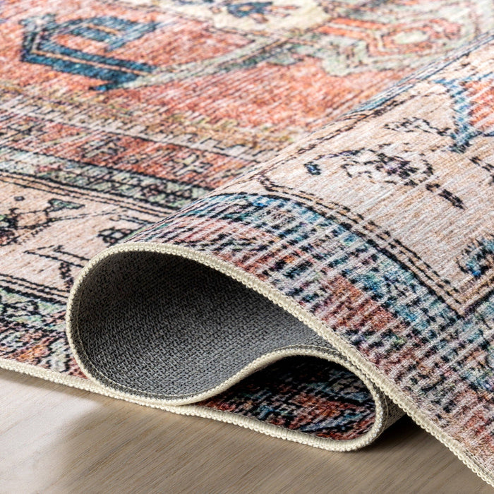 SplashGuard Machine Washable Area Rug: Light Rust / Rectangle / 5' x 8'