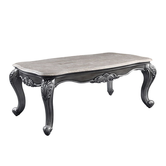Ariadne - Coffee Table - Marble Top & Platinum