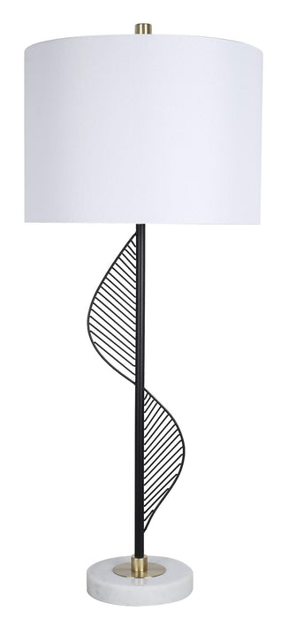 Spiral Radiance II Metal & Marble Table Lamp (Set of 2) - Matte Black / White
