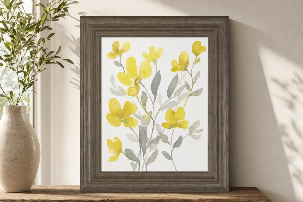22x26 Yellow & Grey Garden I By Jennifer Goldberger - Yellow