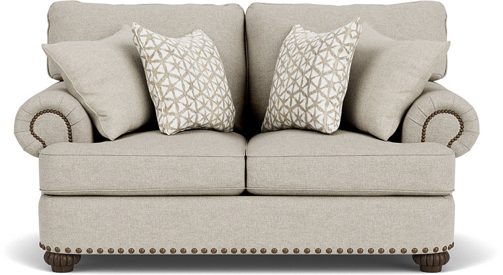 Patterson - Loveseat, Nailhead Trim - Beige