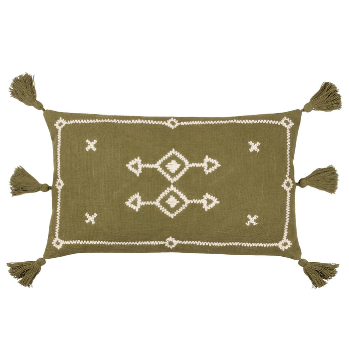 Folis Cushion Khaki: Khaki / Feather Filled / 30 x 50cm