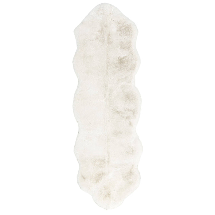 Eline Faux Sheepskin Machine Washable Area Rug: White / Shaped / 2' x 6'