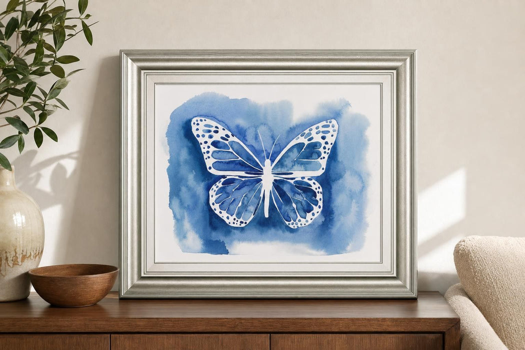 22x26 Butterfly Inkling I By Grace Popp - Blue