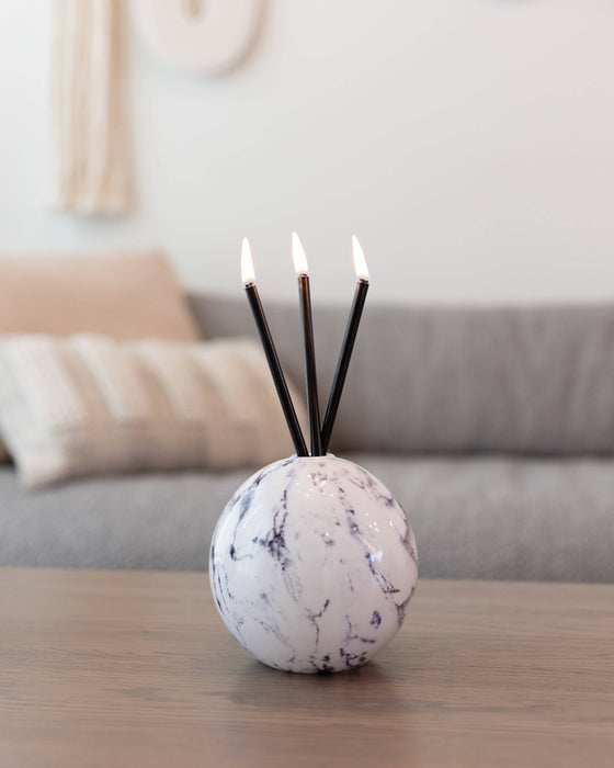 Neva Vase, White Marble Candle Holder [x6 Vases]