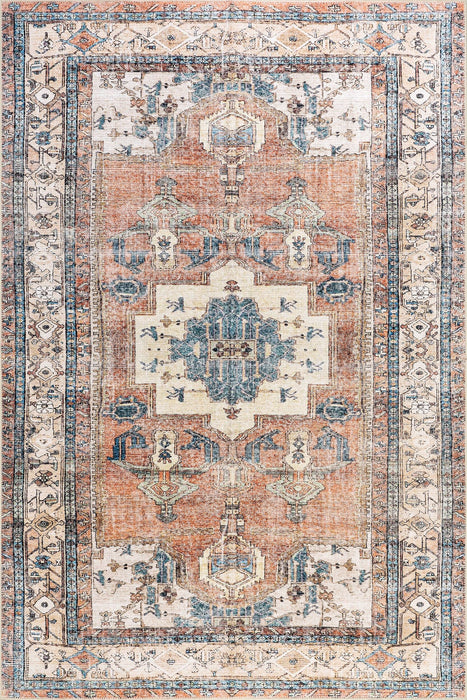 SplashGuard Machine Washable Area Rug: Light Rust / Rectangle / 5' x 8'