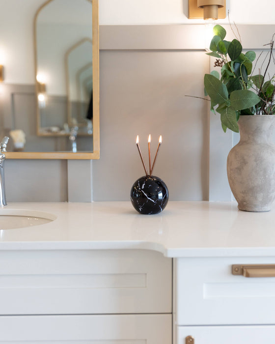 Neva Vase, Black Marble Candle Holder [x6 Vases]
