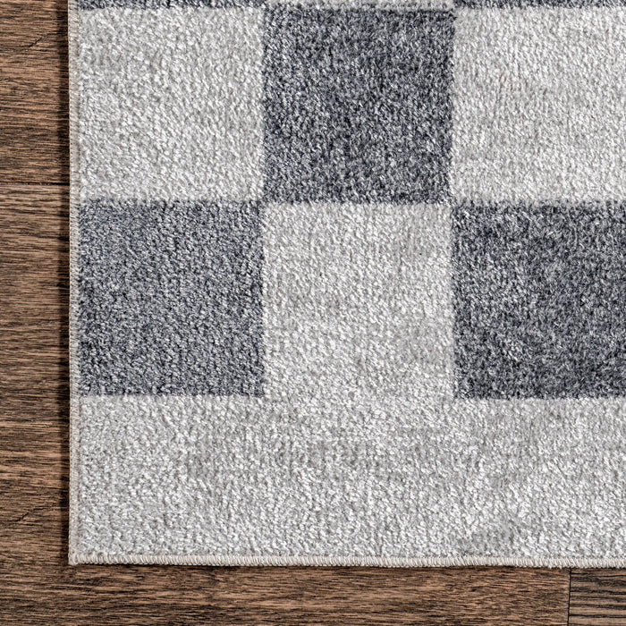Naya Checkered Machine Washable Area Rug: Beige / Rectangle / 7' 10" x 10'