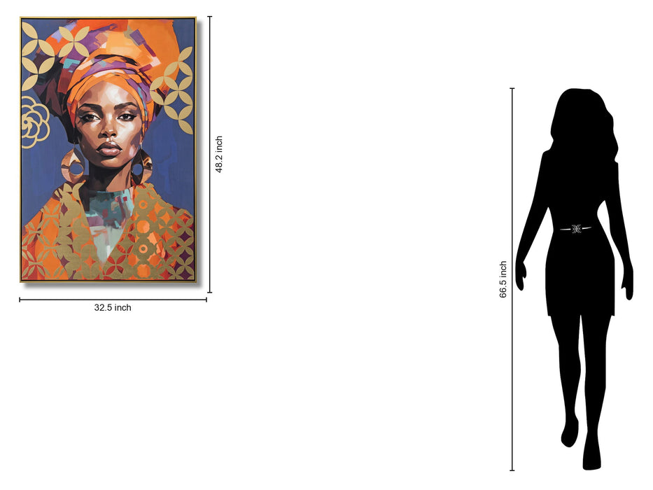 Radiant Aura Elegance - 33" x 48" Framed Wall Art - Orange