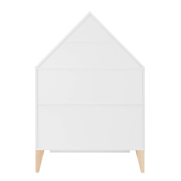 Steiner White Dollhouse Kids Bookshelf with Beech Legs