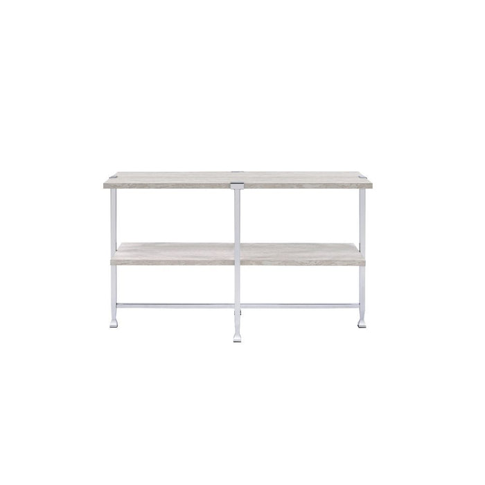Brecon - Sofa Table - White Oak & Chrome