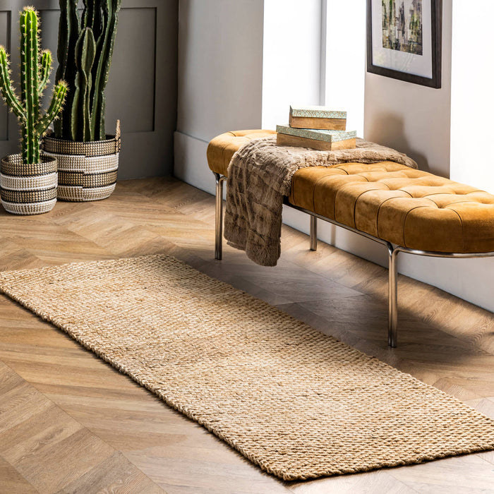Hand Woven Hailey Jute Area Rug: Natural / Rectangle / 9' x 12'