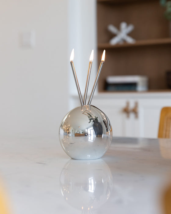 Neva Vase, Silver Metallic Candle Holder [x6 Vases]