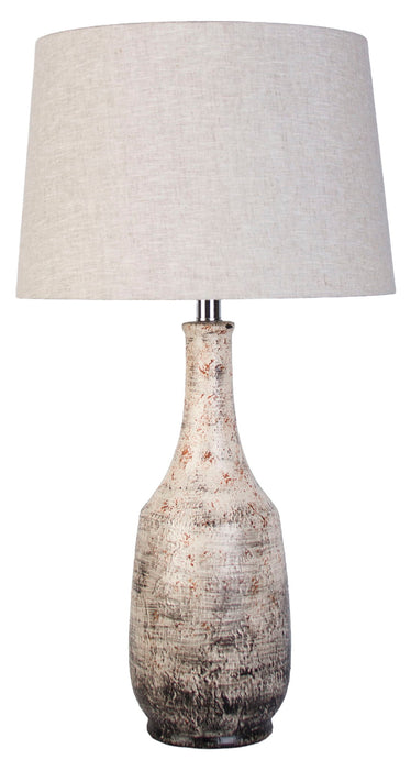 Ivory Patina - 28 X 15 - Ceramic Table Lamp (Set of 2) - Weathered Ivory Reactive Glaze