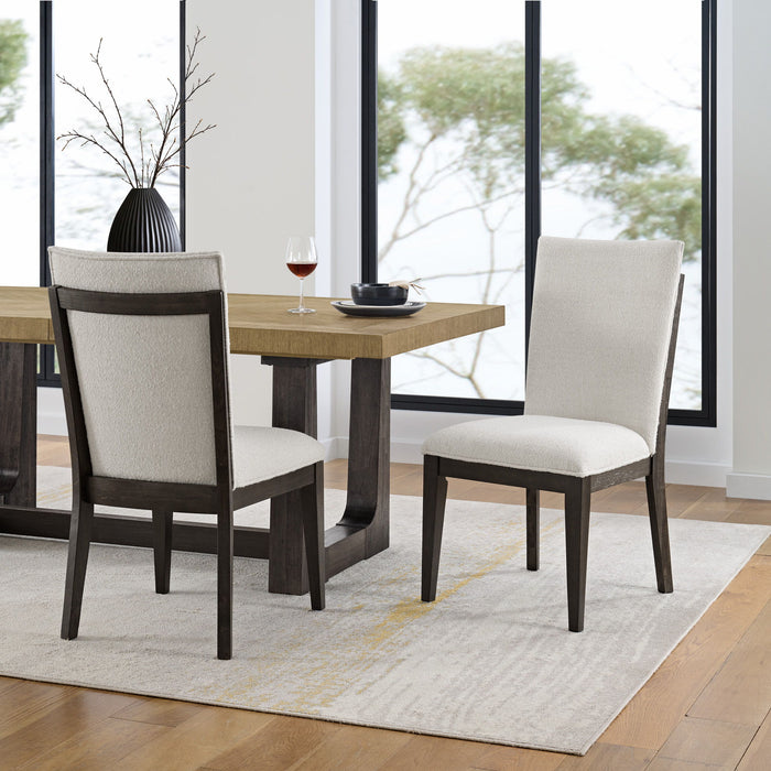 Sutton Place - Upholstered Side Chair - White / Dark Brown