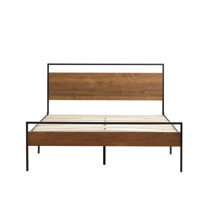 Thompson - King Metal and Wood Platform Bed - Natural