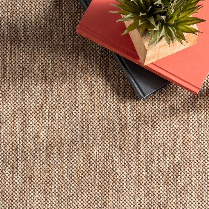Asha Simple Border Indoor/Outdoor Area Rug: Dark Grey / Rectangle / 6' 7" x 9'