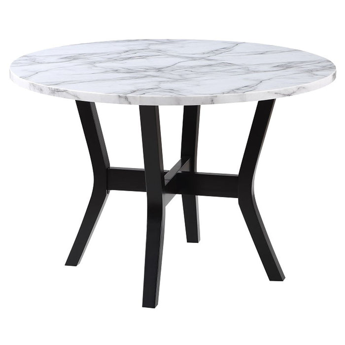 Kusa - 5 Piece Dining Set With Engineered Stone Top - Engineered Stone Top & Black