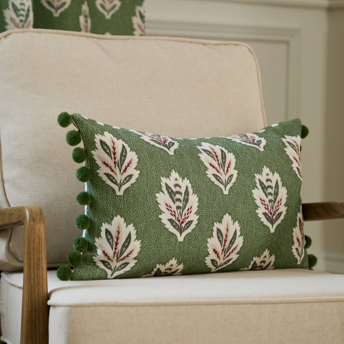 Sessile Leaf Printed Cushion Leaf Green: Leaf Green / Feather Rich Filled / 30 x 50