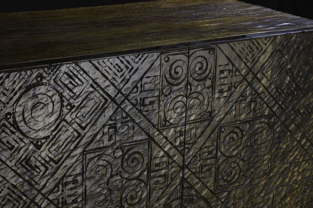 Calvary - Console Table - Gray Stone & Walnut