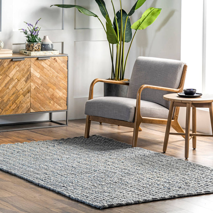Glendora Hand Woven Chevron Area Rug: Ivory / Rectangle / 5' x 8'
