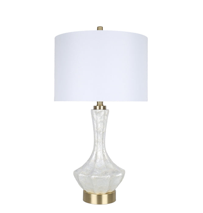 Crystal Shell Capiz Shell & Metal Table Lamp (Set of 2) - White Shell / Soft Gold