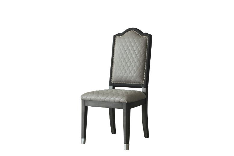 House Beatrice - Side Chair Set of 2) - Two Tone Gray Fabric & Charcoal