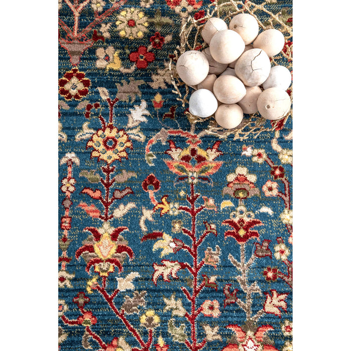 Dasilva Tribal Fringe Area Rug: Blue / Runner / 2' 6" x 6'