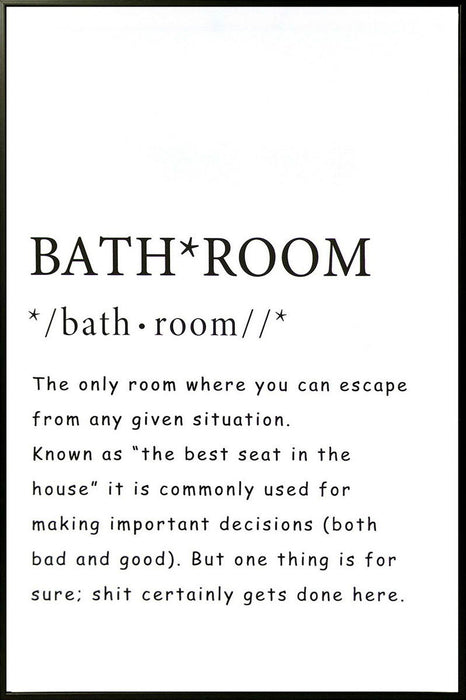 "Quirky Definitions" Canvas In Frame - White