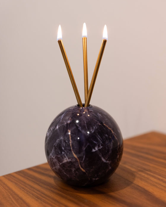 Neva Vase, Charcoal Marble Candle Holder [x6 Vases]
