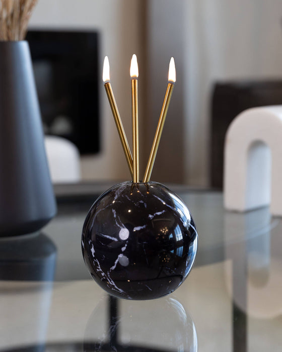 Neva Vase, Black Marble Candle Holder [x6 Vases]