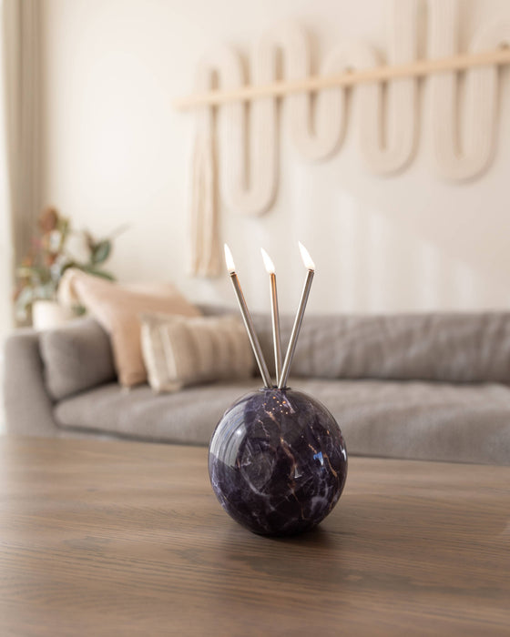 Neva Vase, Charcoal Marble Candle Holder [x6 Vases]